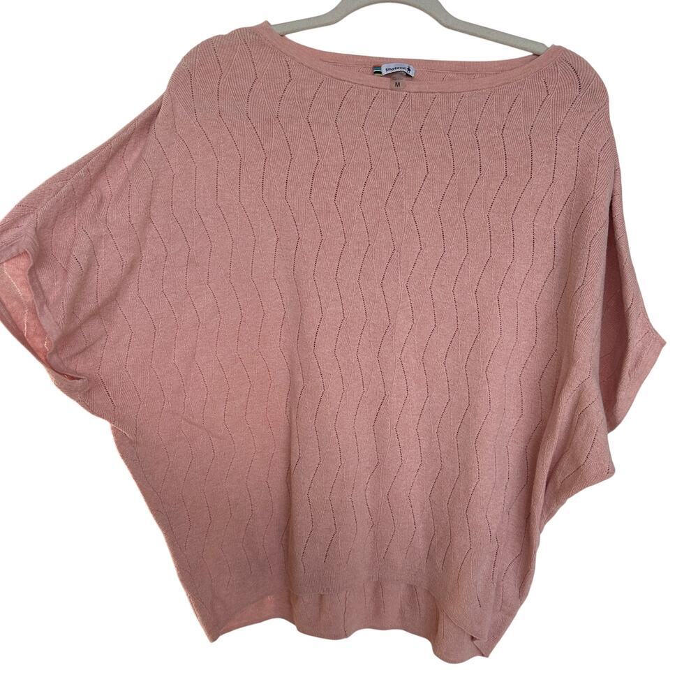 Smartwool Women's Pink Boatneck Cable-Pattern Sweater